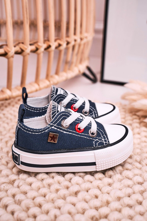 Klasická detská nízka veľká hviezda HH374195 Navy Blue tenisky