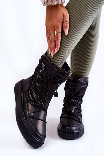 Ženské izolované snehové topánky Veľká hviezda KK274193 čierna