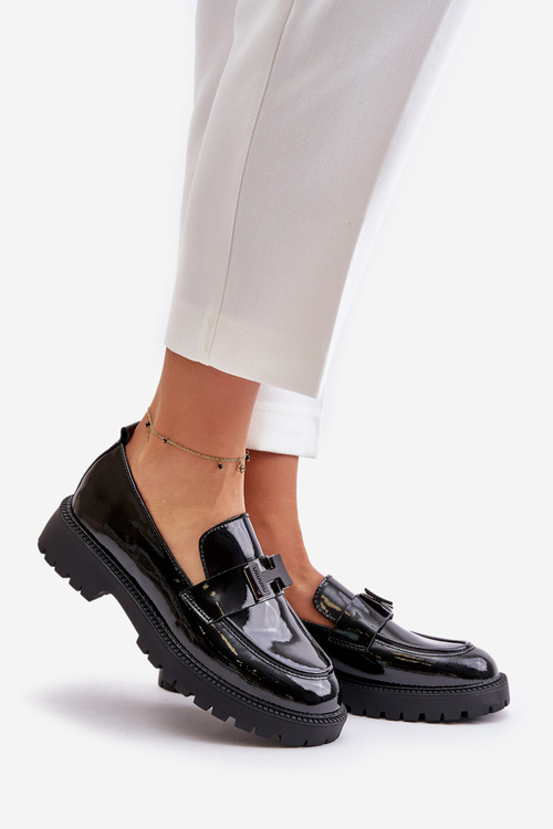 Lakované Dámske Mokasíny Vinceza 62187 Čierne