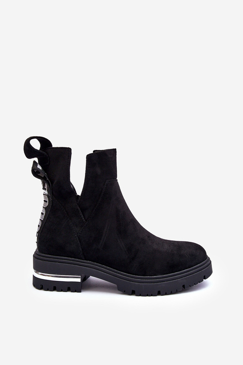 Čierna Lamehedella Cut -off topánky s výrezmi