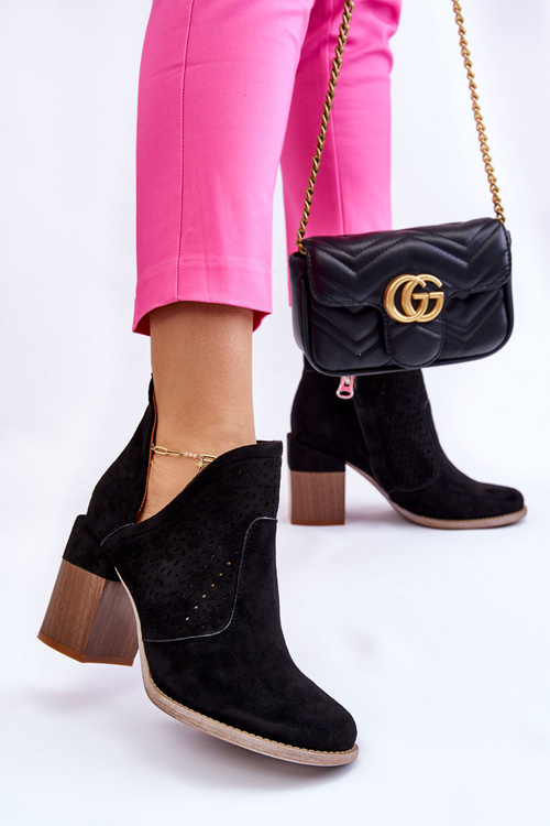 semišové boty S výřezem Černé Layne