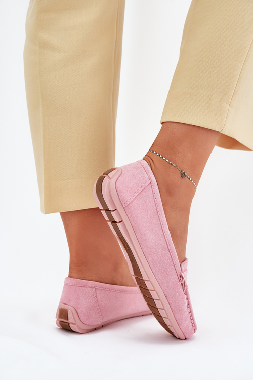 Dámské semišové mokasíny světle růžové Lenvie