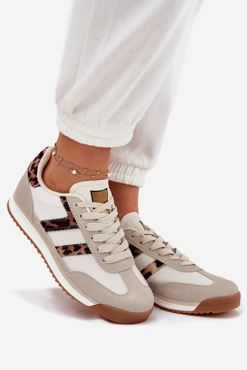 Nízké Dámské Tenisky Leopardí Béžové Rulaana