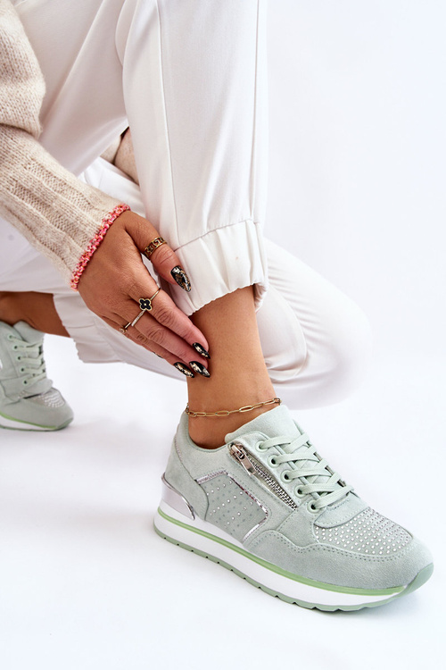 Dámske športové topánky s dekoratívnym zeleným hradom Adrea