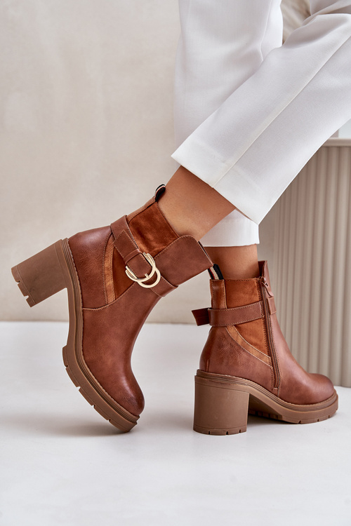 Dámské boty na podpatku se zipem Camel Inabelle