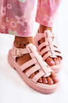 Módne sandále s ružovými pruhmi