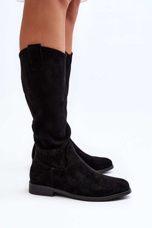 S.Barski HY66-139 Čierne dámske čipkované topánky