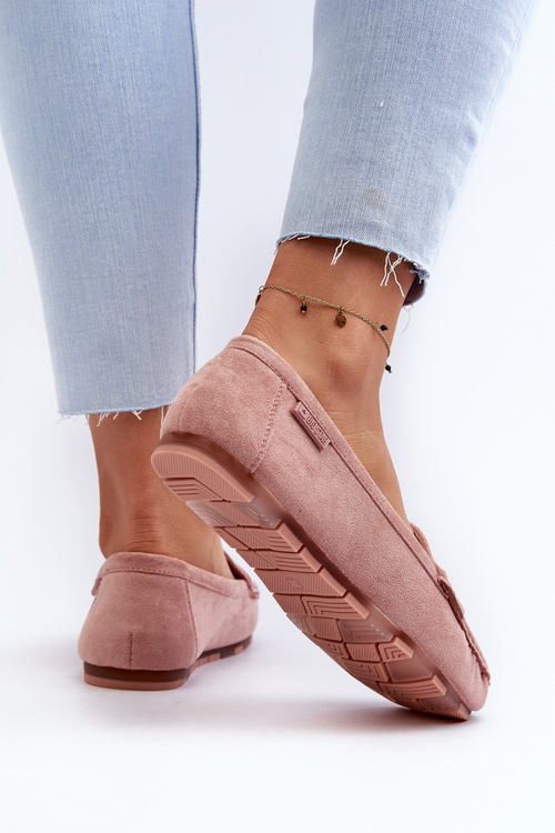 Dámské mokasíny z ekozamše od Big Star NN274928 se systémem Memory Foam Růžové