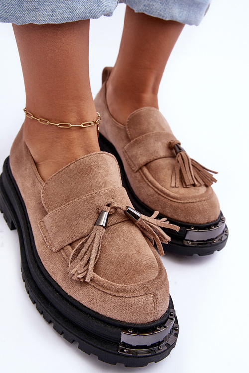 Semišové topánky dámske béžové ramvli