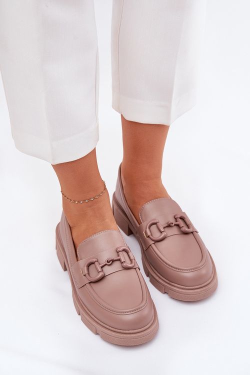 Dámske Mokasíny Eko Koža S Ozdobným Detalom Khaki Seftass