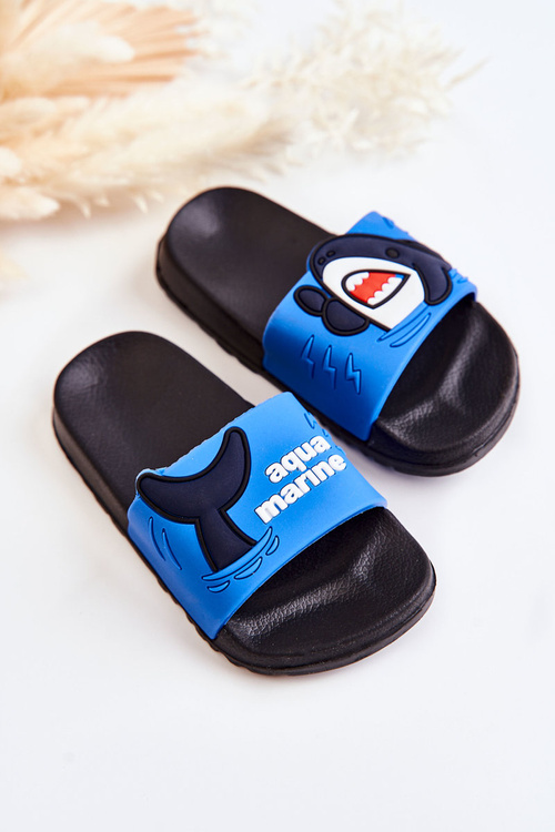 Lehké dětské pantofle tmavě modrá Sharky