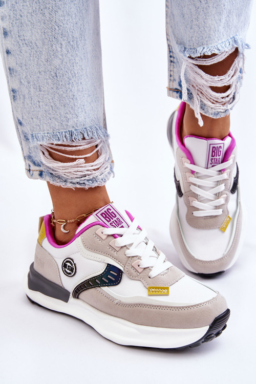 Dámske športové tenisky Veľká hviezda KK274099 Biela a béžová