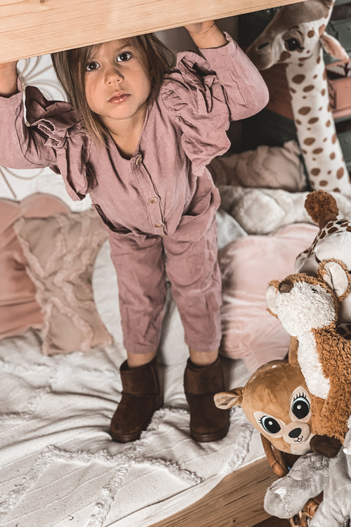 Dětské Teplé Sněhule Semišové Hnědé Gooby