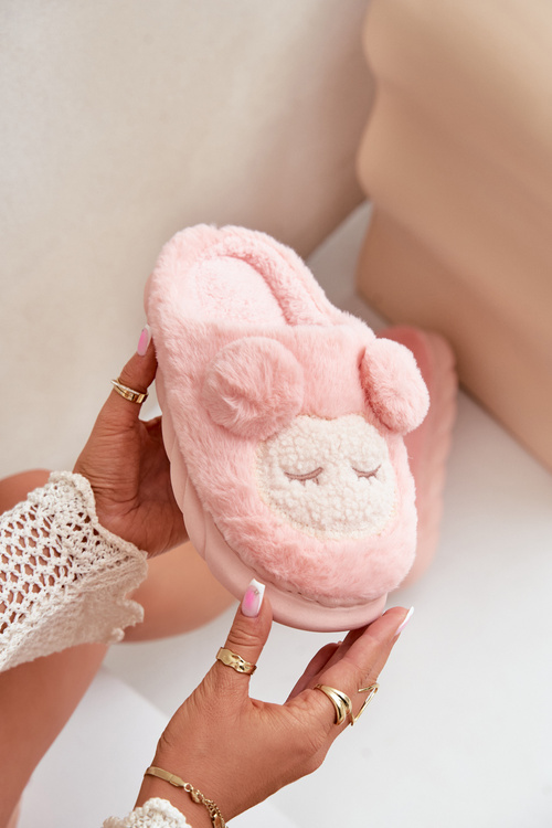 Teplé kožené pantofle dámské růžové Jozelinetta