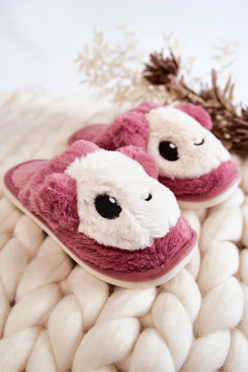 Dětské kožešinové nazouváky Růžove Alize