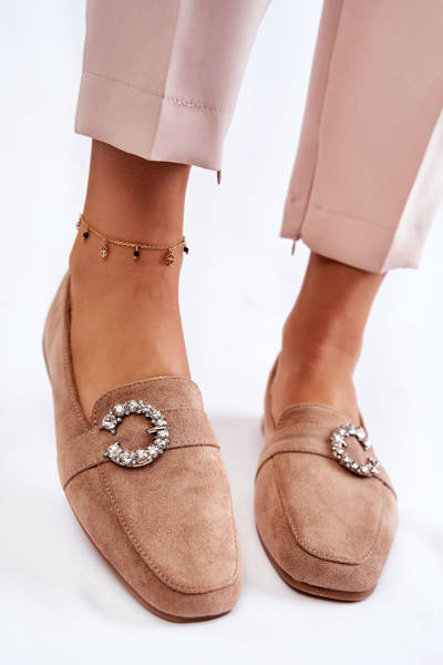 Klasické semišové mokasíny tmavá béžová halla