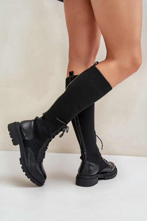 Zateplené Čižmy So Soknovým Zvrškom Čierne Iranel
