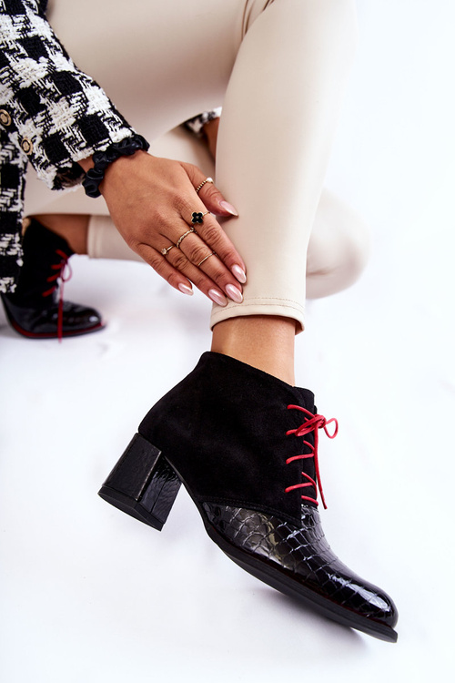 Dámské Kozačky Na Nízkém Podpatku černé Ebba