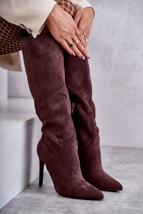 Klasické Semišové černé Boty Na Hnědý Ameya