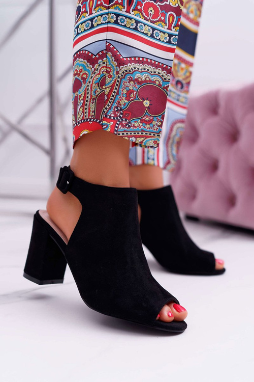 Dámské Sandály Na Podpatku Se Svrškem Peep Toe černé Esta