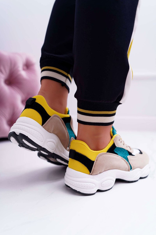 Dámská semišová Sportovní Obuv zeleno-žluté Lollipop