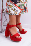 Dámské Sandály Na Podpatku červené LaMondes