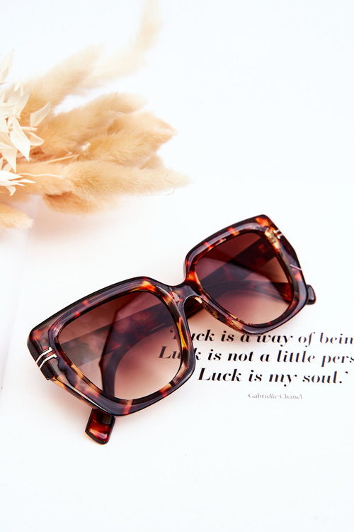 Klasické dámske slnečné okuliare V110061 tmavohnedá