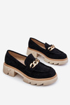 Dámské mokasíny Brogues s řetízkem Černá Luella