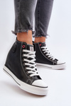 Dámské tenisky na podpatku Cross Jeans NN2R4005 Černé