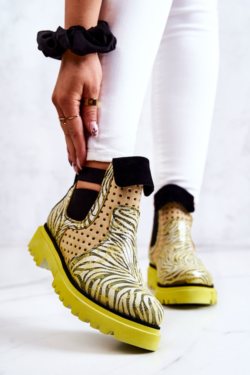 Kožené nazouváky Maciejka 05324-07 Žlutá