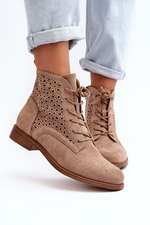 Dámské botky se vzorem béžové S.Barski HY66-136