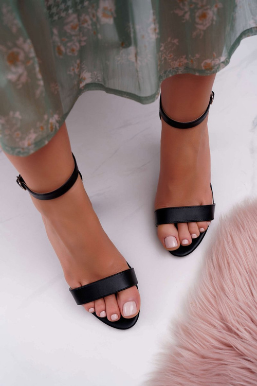 Dámske sandále na post klasické čierne Fidži
