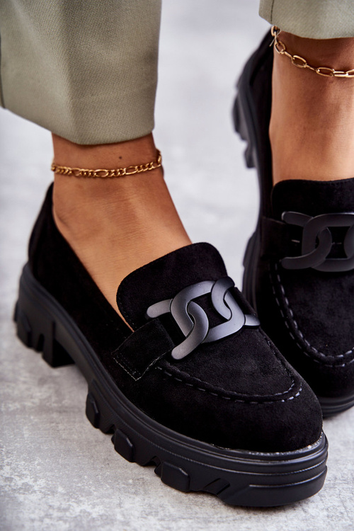 Dámské semišové boty na platformě černé Janne