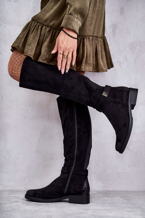 Ženské semišové ploché podpätky čierna Henrike