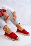 Espadrilky Na Pletené Podrážce Big Star HH274494 Červená