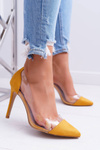 Dámské Lodičky Na Jehlovém Podpatku Průhledné Žluté Live