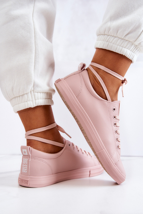 Dámské Kožené Tenisky BIG STAR JJ274071 Světle růžová