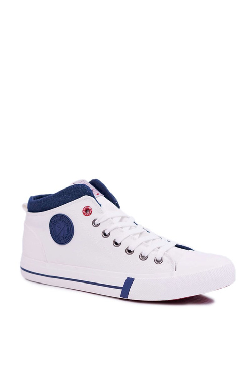 Pánské Tenisky Vysoké Cross Jeans Textilní Bílé DD1R4056