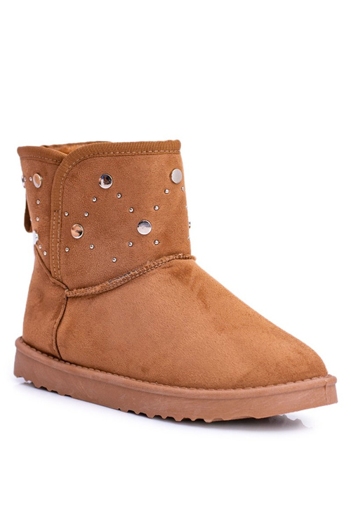 Ženské izolované topánky Snow Boots Suede Camel Biggy