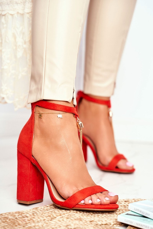 Dámské sandály oranžové semišové