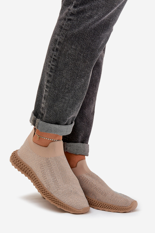 Dámske Slip-On Športové Topánky S Ozdobou D&A TW121 Béžové