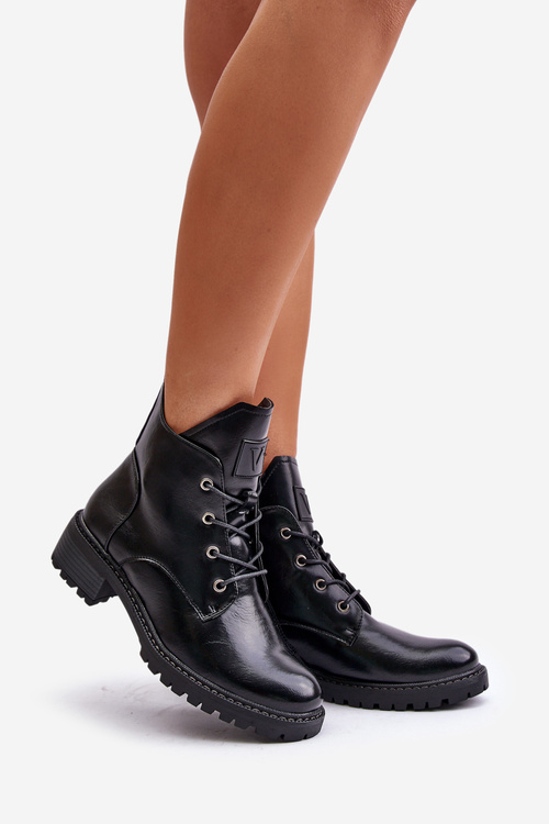 Zateplené dámské boty na nízkém podpatku Vinceza 58136 černé