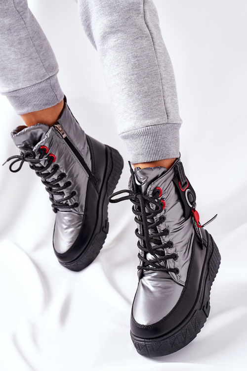 Dámské Snehule Boty Stříbrne Cascia