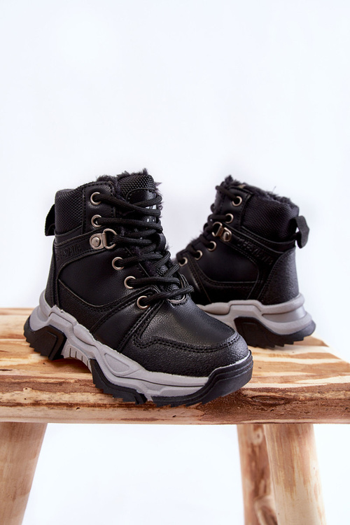 Dětské boty zateplené Trappers se zipem Černe Marvin