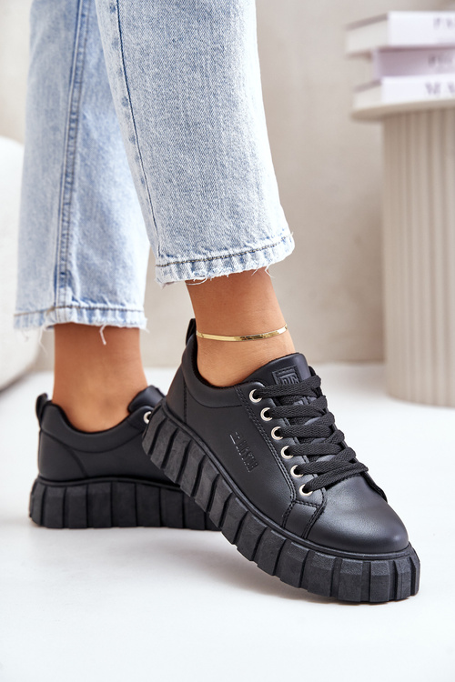 Zateplené Dámske Sneakersy Big Star MM274618 Čierne