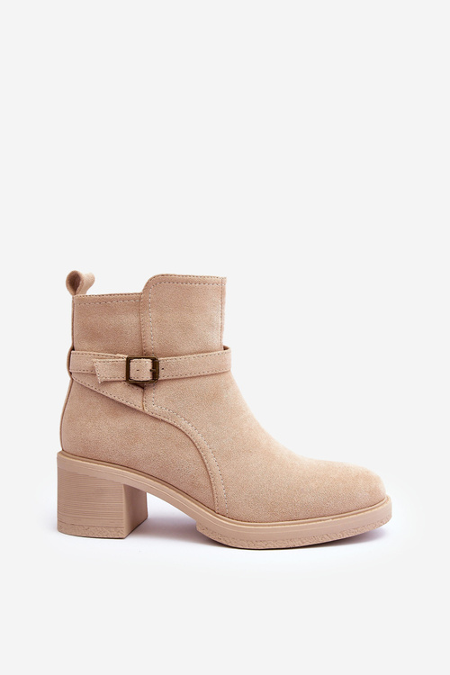 Semišové topánky s prackou béžovou hniezda