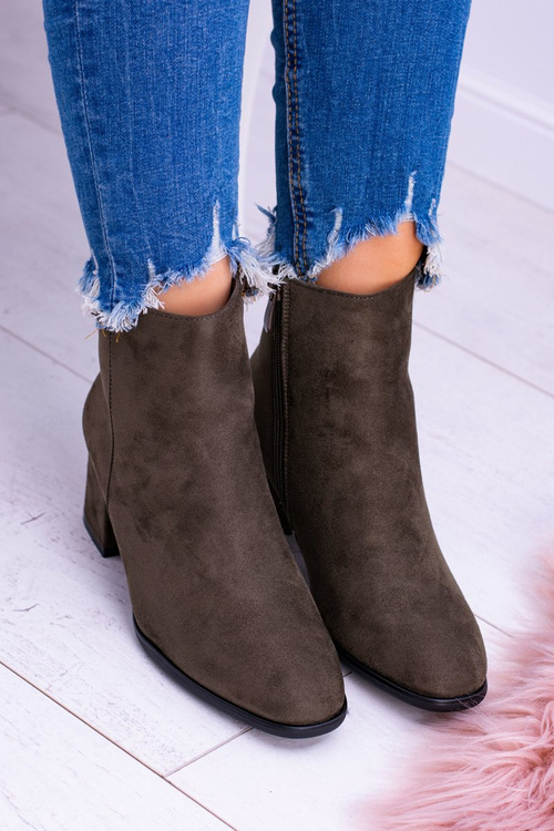 Teplá dámská Khaki kotníkové boty Ferimate