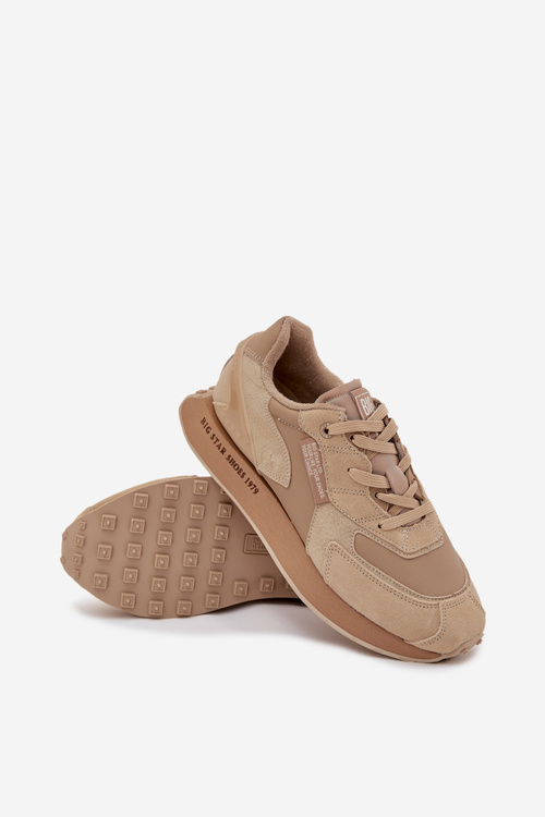 Kožené Pánske Sneakers Big Star OO174298 Hi-Poly System Béžové