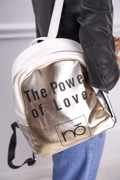 Classic Nobo Backpack White so zlatým nbag-i1990-km00