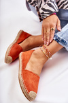 Klasické ženské semišové espadrilles oranžová Clarice